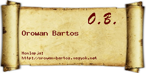 Orowan Bartos névjegykártya